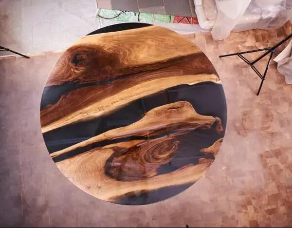 Classic Black Epoxy Resin Table