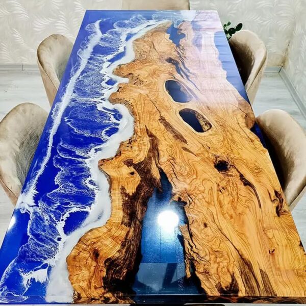 Large Indoor Ocean Look Resin Epoxy Table Top