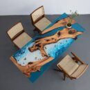 Natural Wood Ocean Look Realistic Beach Feel Epoxy Resin Table